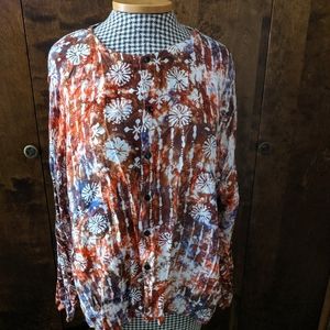 Jalan Legian Button Batik Down Top